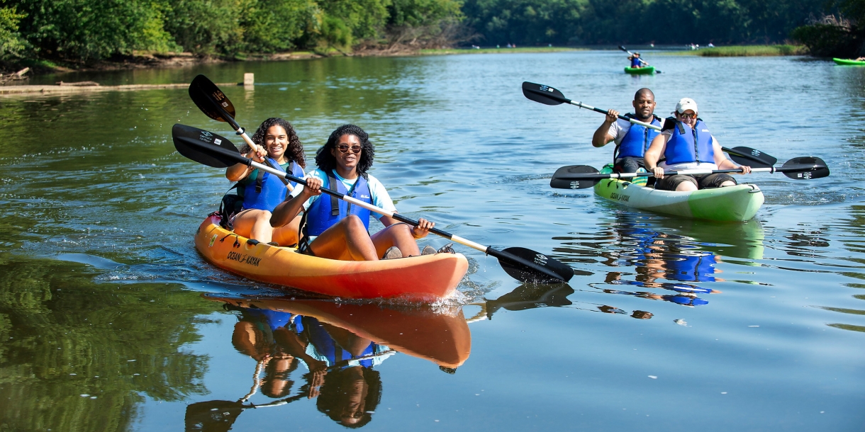 Students kayaking on the Susquehanna River