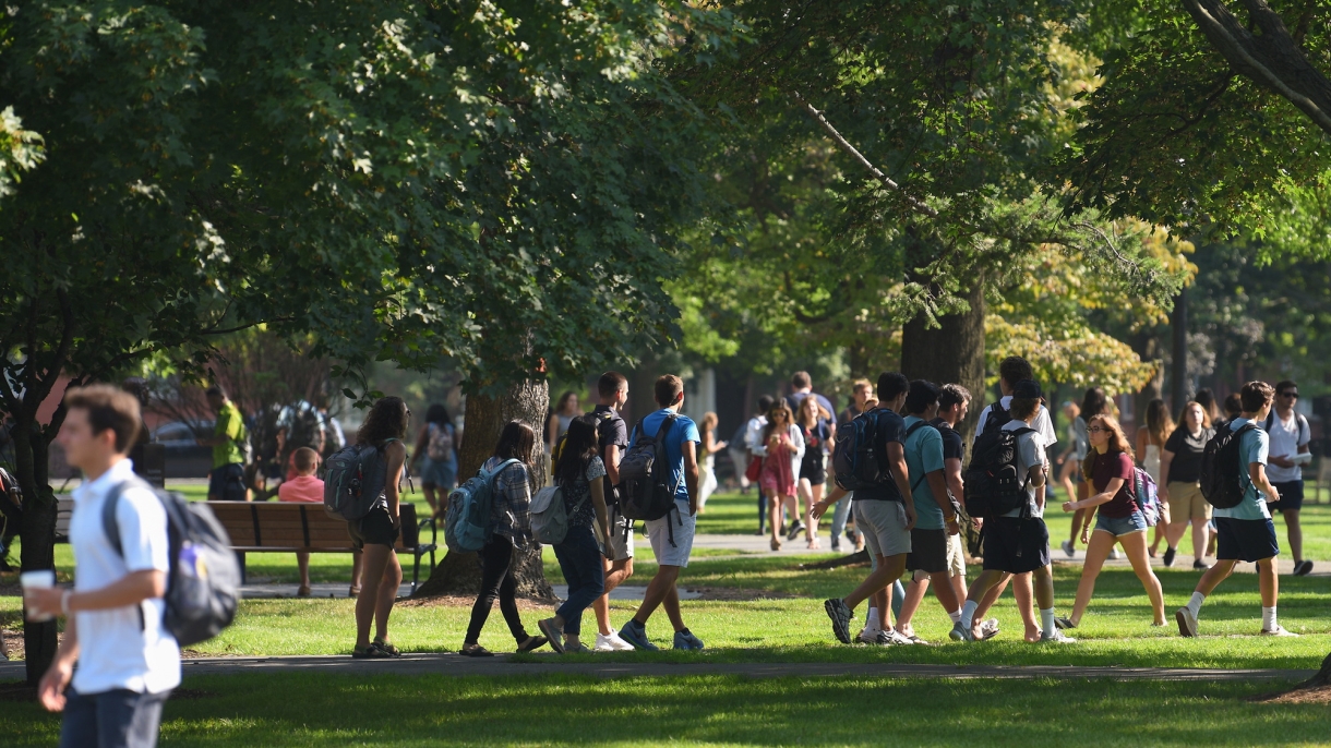 Students walking to class