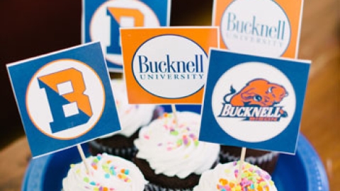 Decorative bucknell branded food toppers