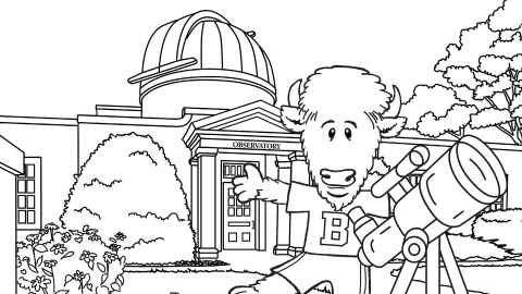 Bucky Observatory Coloring Sheet