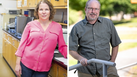 Portraits of professors DeeAnn Reeder and Ken Field