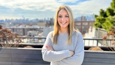 Portrait of Lindsay Garfinkel on a rooftop