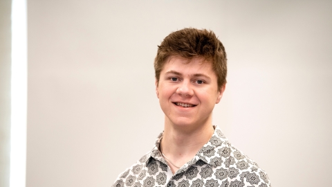 Caiden Covell poses for headshot