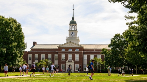 First day of class on the quad