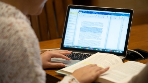 Student studying at Bucknell Writing Center