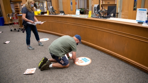 Signs at the library