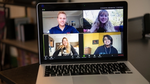 Students in a Zoom meeting