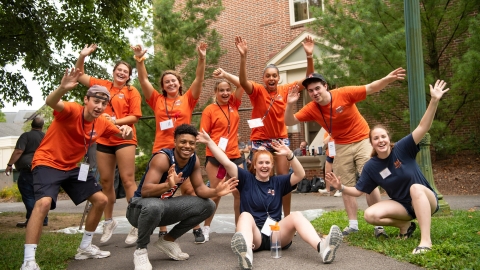 Orientation Assistants look welcoming during move-in day.