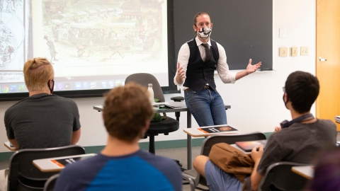 Professor John Penniman religious studies class