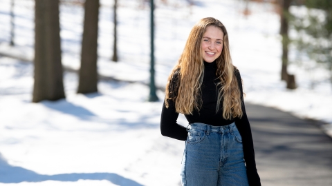 Colleen Hull stands outside in winter.