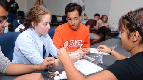 Students working on activity during Backstage Bucknell