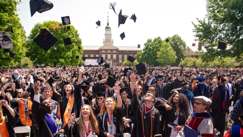 Graduates toss caps at 2022 Commencement