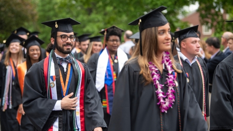 Graduates during Commencement