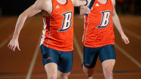 Students running on the track