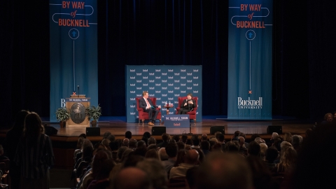 Bravman and Ken Burns on stage