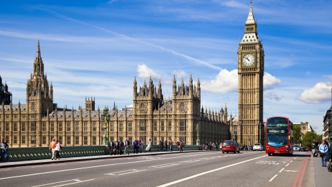 View of Big Ben and Palace of Westminster in London, England