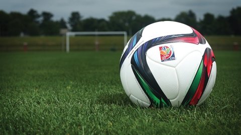 FIFA soccer ball on a field