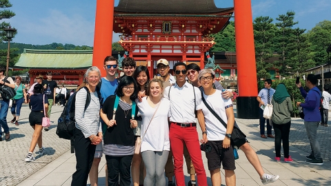Group of students in Kyoto, Japan