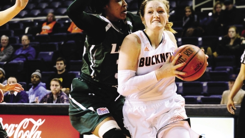 Claire Maree O’Bryan attempting a shot on the court