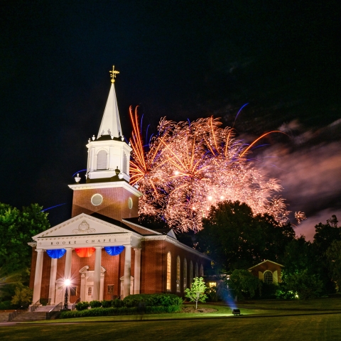 Rooke Chapel with Fireworks