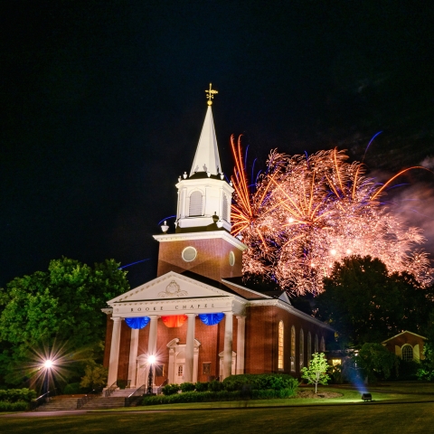 Rooke Chapel with Fireworks