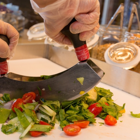 Chopping vegetables