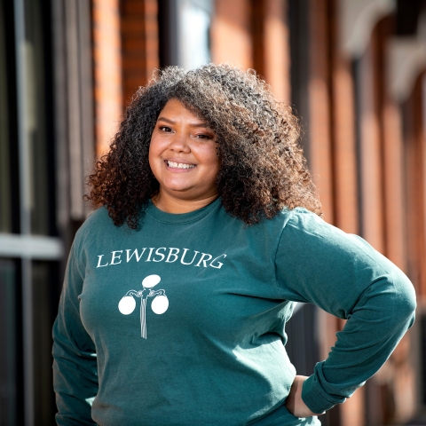 Portrait of Lewisburg Mayor Kendy Alvarez outside of the Lewisburg Borough offices