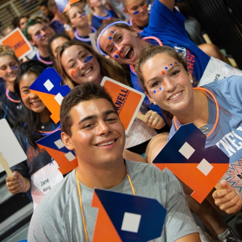 Students at &#039;ray for the Orange and the Blue