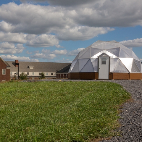 Exterior of living greenhouse