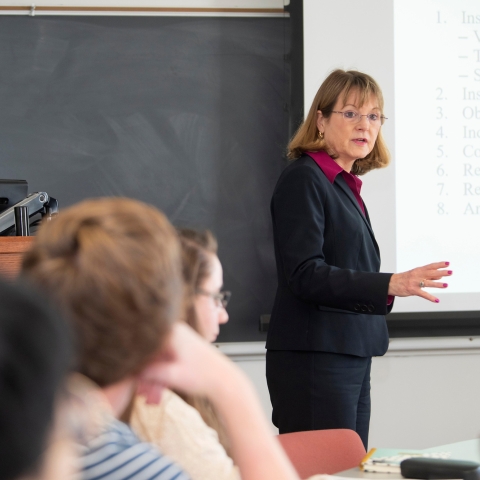 Professor Cindy Guthrie teaching class
