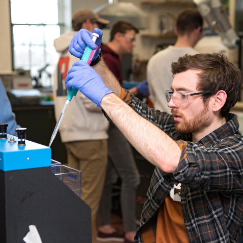Student in Environmental Studies lab