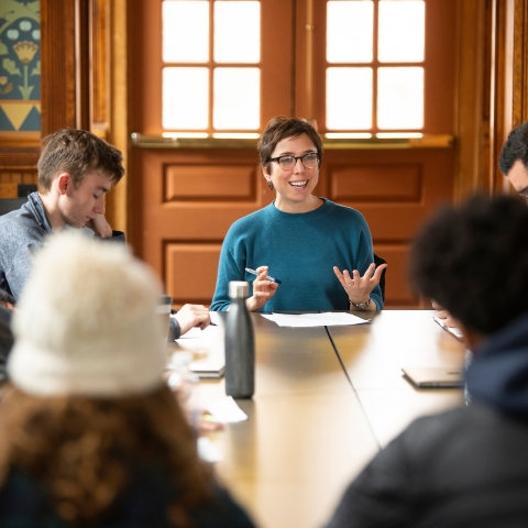 Bucknell University Professor and students in Poetry Workshop