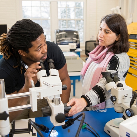 Student and professor in The Maker-E