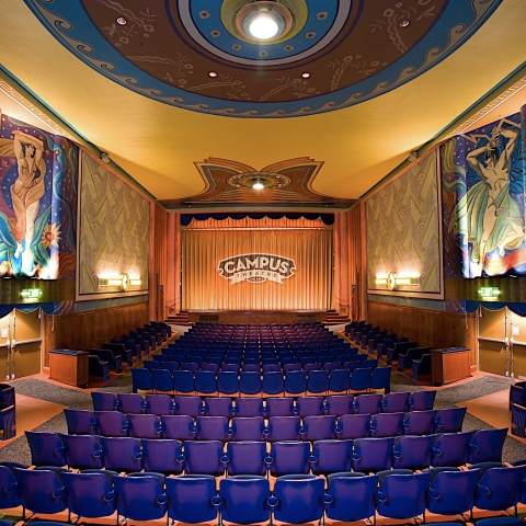 Interior seating of campus theatre