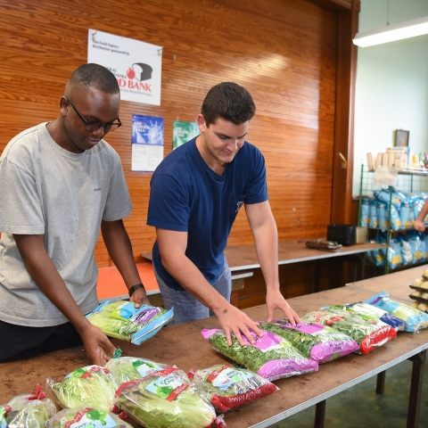 Students at Mount Carmel Food Pantry