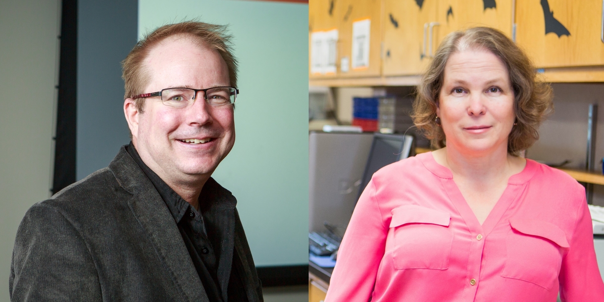 Bucknell bat biologists and professors Ken Field and DeeAnn Reeder