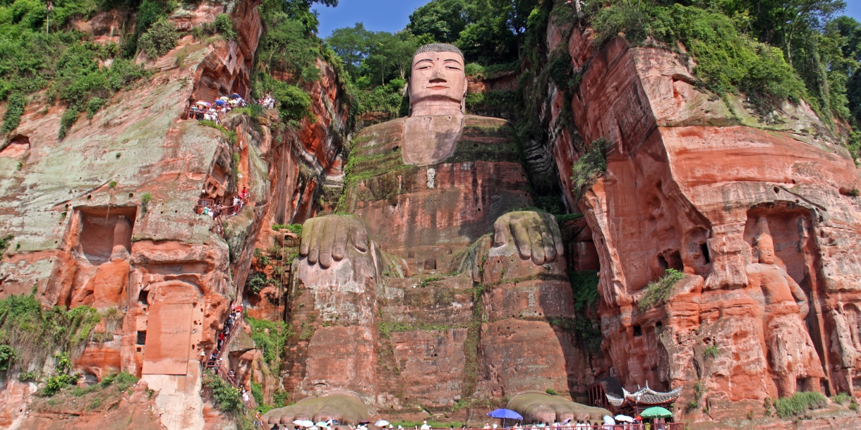 One of the world&#039;s largest budga statue in Leshan, Sichuan, China