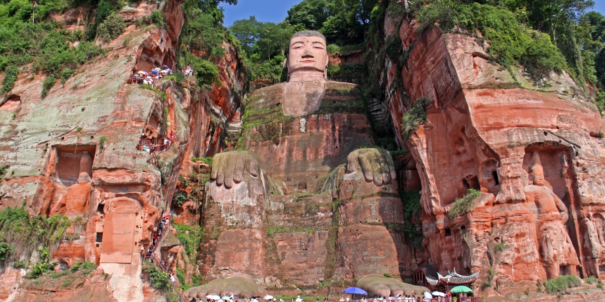 One of the world's largest budga statue in Leshan, Sichuan, China