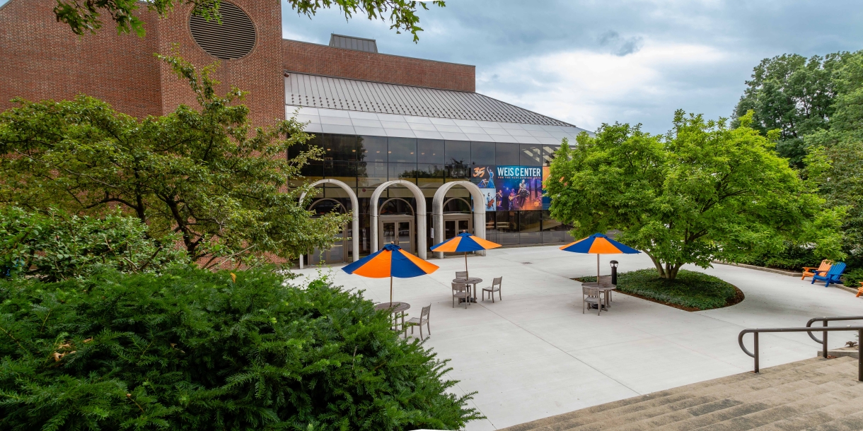 Weis Center with the umbrellas