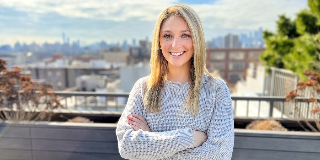 Portrait of Lindsay Garfinkel on a rooftop