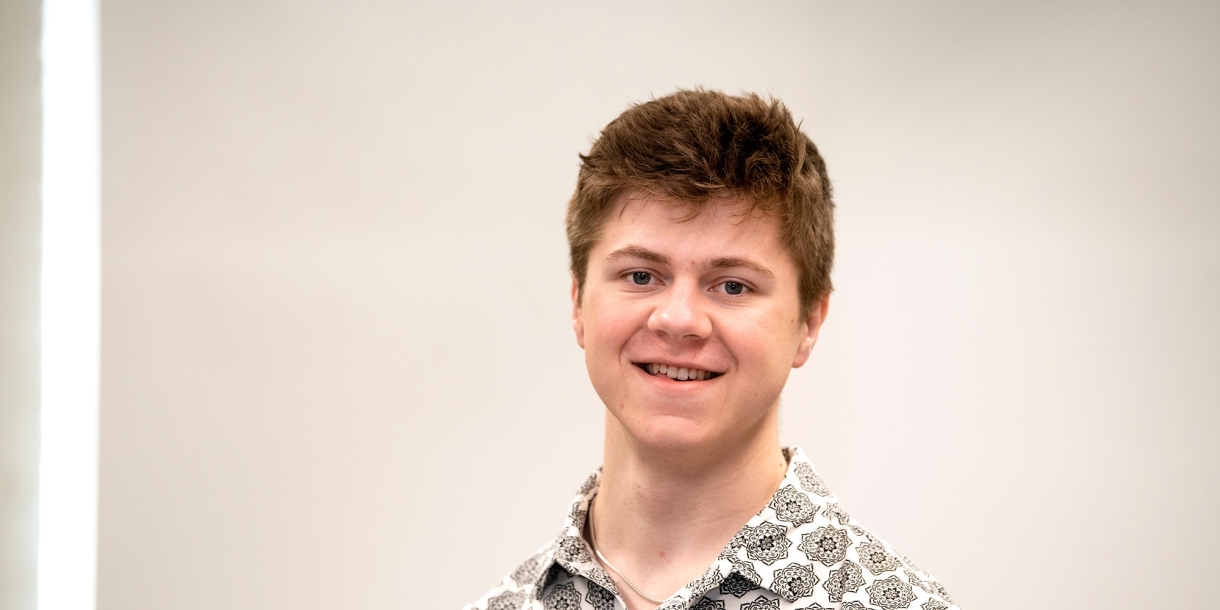 Caiden Covell poses for headshot