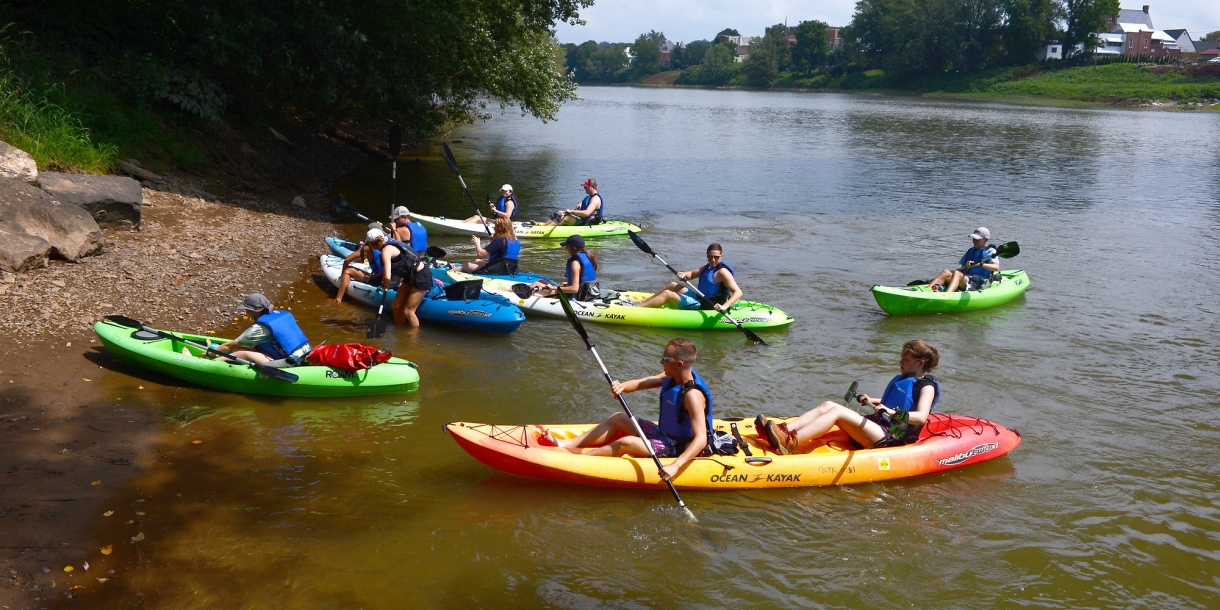 Students kayaking in the Susquehanna River