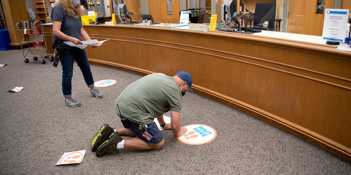 Signs at the library