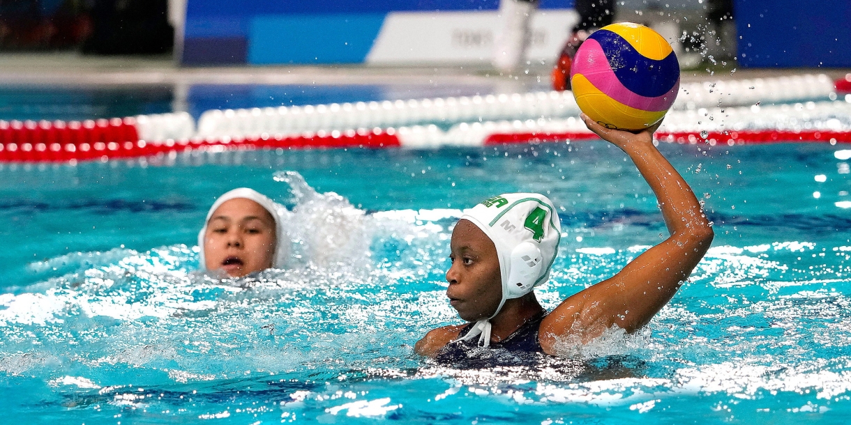 Boati Motau '25 competes in the Olympics with the South African women's water polo team