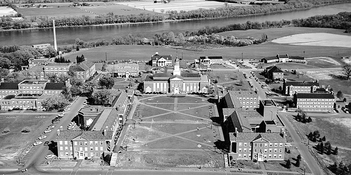 Archival aerial photo of Bucknell University