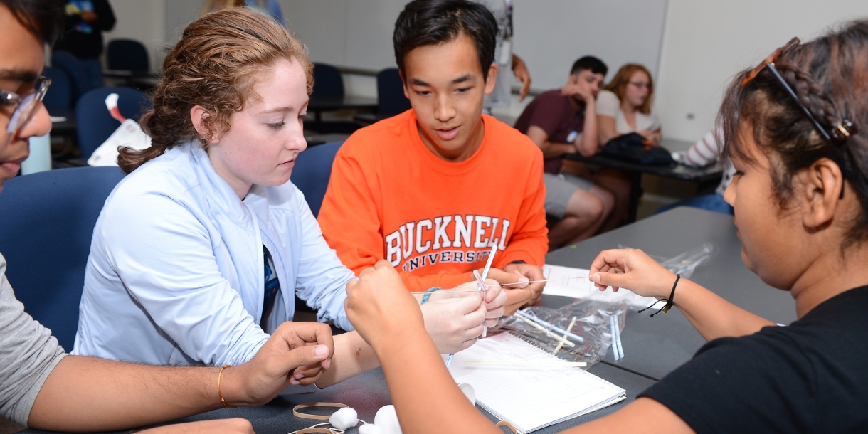 Students working on activity during Backstage Bucknell