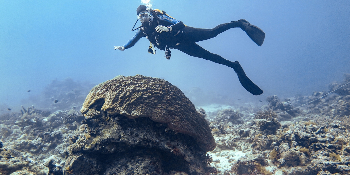 Kyle Fouke diving at the Great Barrier Reef