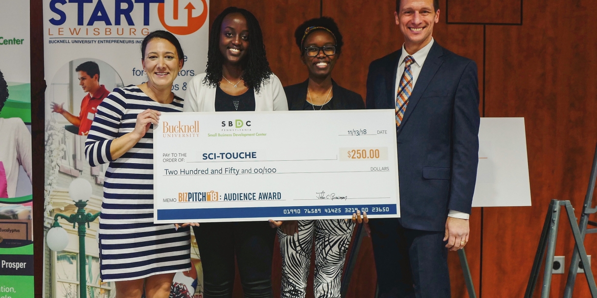 BizPitch winners with check