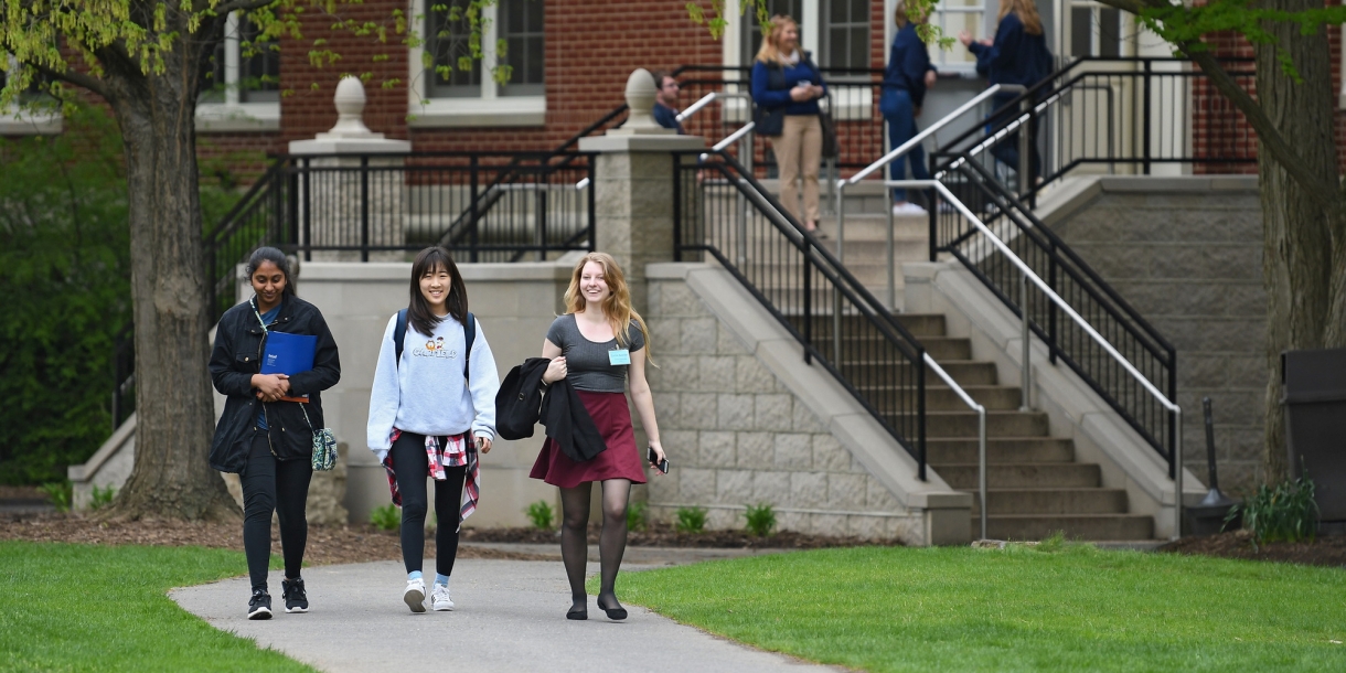 People on campus during STEM open house