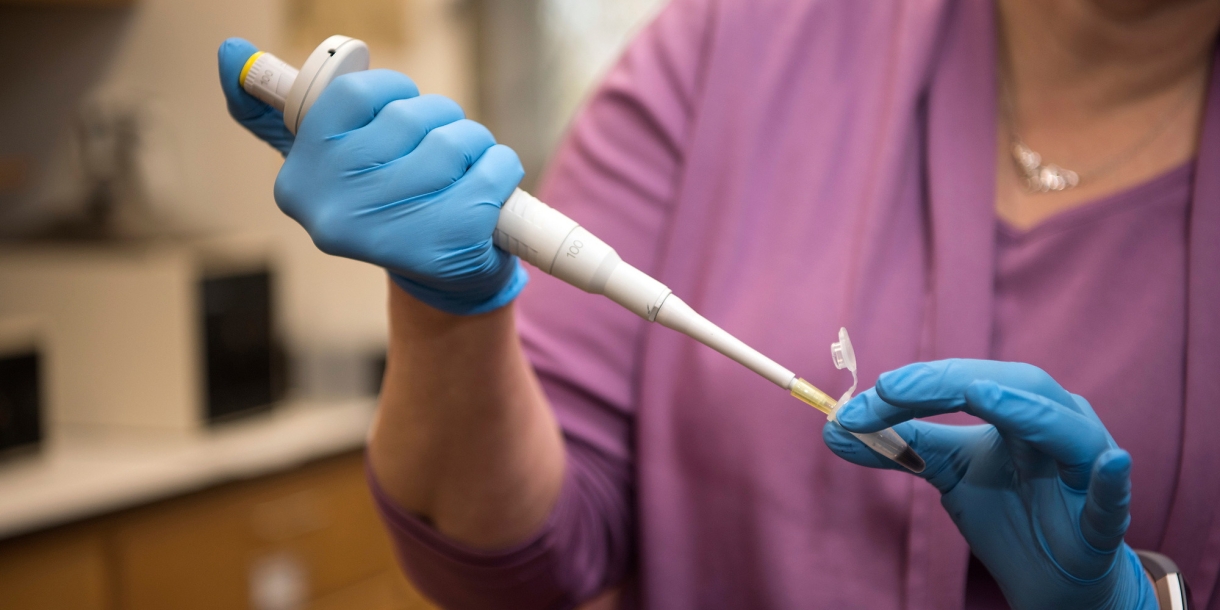 Professor with pipette